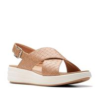 Clarks Women's Drift Sun Wedge Sandal, Warm Beige Synthetic, 6 UK