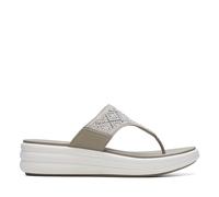 Clarks Women's Drift Way Flip-Flop, Stone Synthetic, 8