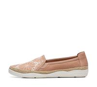 Clarks Womens Elaina Harbor Loafer, Warm Beige Suede, 9