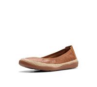 Clarks Women's Elaina Rae Ballet Flat, Tan Leather, 6 UK