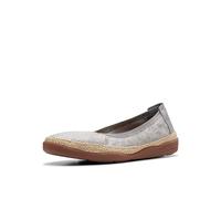 Clarks Womens Elaina Rae, Pewter Metallic Textile, 7 Wide