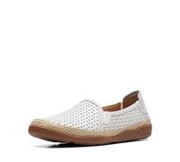 Clarks Women's Elaina Ruby Loafer, White Leather, 10