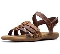 Clarks Women's Elizabelle Kay Flat Sandal, Brown Multi Leather, 6 UK Wide