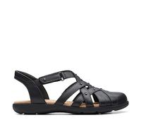 Clarks Women's Elizabelle Sea Fisherman Sandal, Black Leather, 5 UK