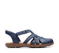 Clarks Women's Elizabelle Sea Fisherman Sandal, Navy Leather, 8.5 UK