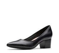 Clarks - Womens Ellanie Hope Shoes, Color Black Leather, Size: 5.5 UK Wide