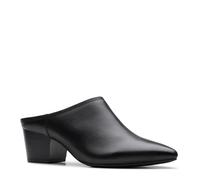 Clarks Women's Ellanie Pace Mule, Black Leather, 9 Wide
