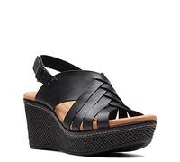 Clarks Women's, Elleri Grace Sandal, Black Leather, 8