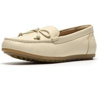 Clarks Women's Elliotte Sail Moccasin, Cream Leather, 9