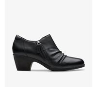 Clarks Womens Emily 2 Braley Black Leather Trouser Shoes,Heels Leather Casual