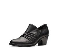 Clarks - Womens Emily 2 Cove Shoes, Color Black Leather, Size: 7 UK Wide