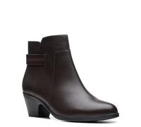 Clarks Women's Emily 2 Holly Ankle Boot, Dark Brown Leather, 9.5