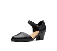 Clarks Women's Emily 2 Ketra Pump, Black Leather, 7.5 UK