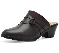 Clarks Women's Emily2 Eliza Mule Boot | Slip-On Casual Silhouette, Synthetic/Leather, Ultimate Comfort Footbed