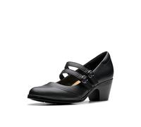 Clarks Women's Emily2 Jane Pump, Black Leather, 6.5 UK