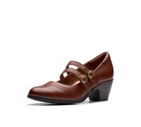 Clarks Women's Emily2 Jane Pump, Tan Leather, 9 Narrow