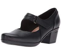 Clarks Originals Women's Emslie Lulin Dress Pump – Black Leather, Wide – UK 4