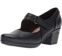 Clarks Women's Emslie Lulin Pump, Black Leather, 8 Narrow