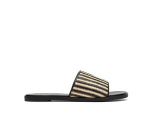 Clarks Women's Erisia Strap Black Interest Flat Sandals, Sliders | Size: 7-Standard Fit Clarks Black 7-Standard Fit