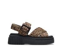 Clarks Womens Evamar Wish Leopard Print Flatforms,Wedge Sandals