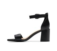 Clarks Women's Ezoria Mae Sandal, Black Leather, 6.5 UK