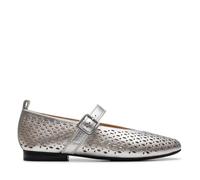 Clarks Women's Fawna Jane Ballet Flat, Silver Metallic, 6 UK