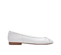 Clarks Women's Fawna Lily Ballet Flat, White Leather, 7