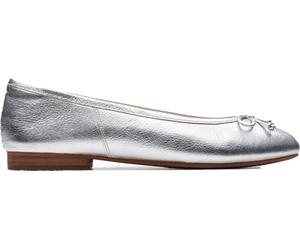 Clarks Women's Fawna Lily Ballet Flats, Silver Leather, 43 EU