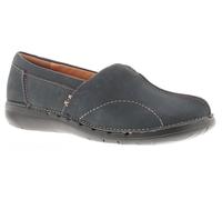 Clarks Women's Un Loop Stride Loafer, Navy Nubuck, 5 UK