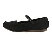 Clarks Women's Freckle Bar Ballet Flat, Black Nubuck, 5 UK
