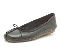Clarks Women's Freckle Ice Ballet Flats, Black Leather, 6 UK