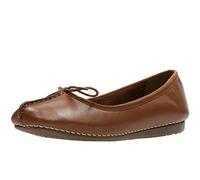 Clarks Women's Freckle Ice Ballet Flats, Dark Tan Lea, 4.5 UK
