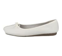 Clarks Women's Freckle Ice Ballet Flats, White Leather, 4 UK