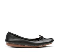 Clarks Women's Freckle Ice Black Leather Slip Ons, Ballet Pumps | Size: 5-Wide Fit Clarks Black 5-Wide Fit