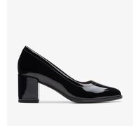 Clarks Womens Freva 55 Court Black Patent Heels,Court Shoes Patent Smart