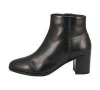 Clarks - Womens Freva 55 Zip Boot, Color Black Leather, Size: 3.5 UK Wide