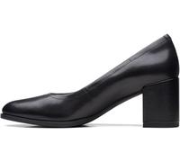 Clarks Freva 55 Work Black leather Womens Court Shoes 7096-44D in a Plain Leather in Size 5