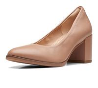 Clarks Women's Freva55 Court Pump, Praline Leather, 7.5 UK