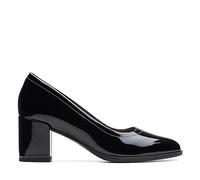 Clarks - Womens Freva55 Court Shoes, Color Black Pat, Size: 5 UK