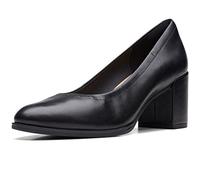 Clarks Women's Freva55 Court Pump, Black Leather, 6.5 UK
