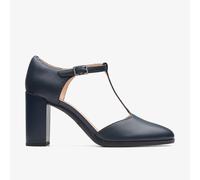 Clarks Womens Freva85 Bar Navy Shoes - Blue - Size UK 6