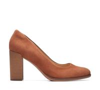 Clarks Women's Freva85 Court Pump, Caramel Suede, 3.5 UK