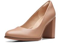 Clarks Women's Freva85 Court Pump, Praline Leather, 6 UK