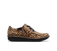 Clarks Women's Funny Dream Leopard Suede Lace Up in Brown | Size: 3/Standard Fit