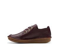 Clarks Funny Dream Wine leather Womens lacing shoes 7909-44D in a Plain Leather in Size 5