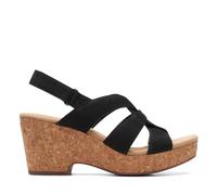 Clarks Women's Giselle Beach Sandal, Black Nubuck, 5 UK