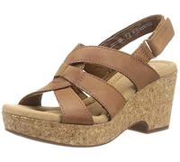 Clarks Women's Giselle Beach Sandal, Tan Leather, 6 UK