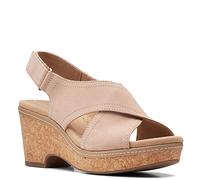 Clarks Women's, Giselle Cove Sandal Sand Suede 10.5 M