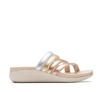 Clarks Women's Glide Hi Iris Flip-Flop, Metallic Multi Synthetic, 7 UK