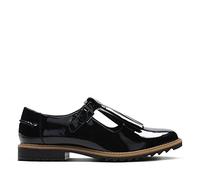 Clarks Women's Griffin Mia Penny Loafer, Black Pat, 4 UK